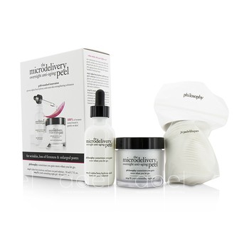 The Microdelivery Overnight Anti-Aging Peel: Peel Solution 50ml/1.7oz + Night Gel 60ml/2oz + Cotton Pads 24pcs